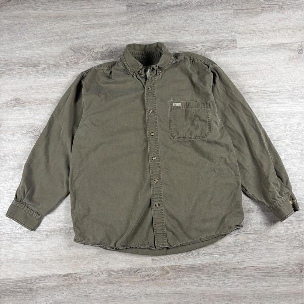 Rocky Men's Vintage Outdoor Button Up Shirt L Green Khaki Gorpcore Workwear